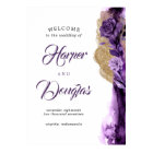 Affiche de bienvenue Mariage violet et or