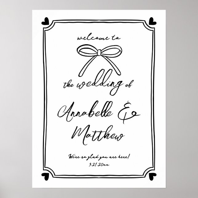 Affiche de bienvenue Mariage Whimsical Main Draw (Devant)