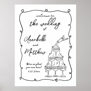 Affiche de bienvenue Mariage Whimsical tiré à la m