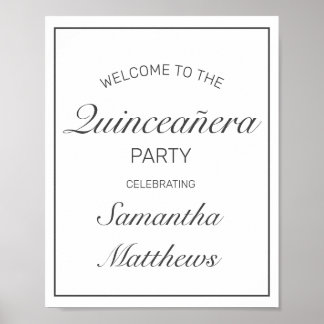 Affiche de bienvenue minimaliste moderne blanche Q