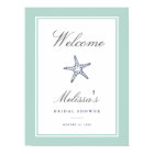 Affiche de bienvenue Mint & Navy Starfish
