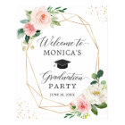 Affiche de bienvenue moderne Blush Floral Graduati