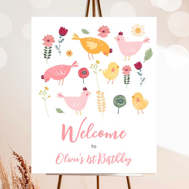 Affiche de bienvenue Petit Chick Farm Barnyard Ann (Créateur téléchargé)