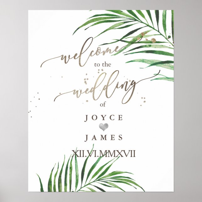 Affiche de bienvenue PixDezines PALM FRONDS (Devant)