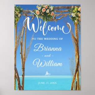 Affiche de bienvenue   Porte de mariage Floral Sum