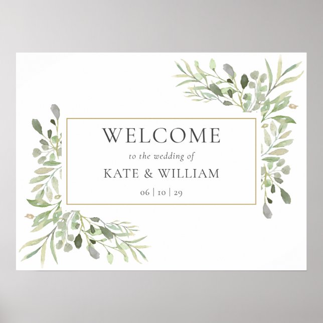 Affiche de bienvenue Portrait Mariage de verdure (Devant)