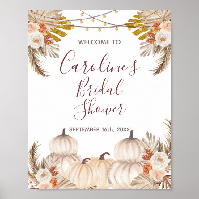 Affiche de bienvenue pour Baby Shower de mariage c (Devant)