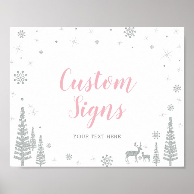 Affiche de bienvenue pour Baby shower d'hiver, Fil (Devant)