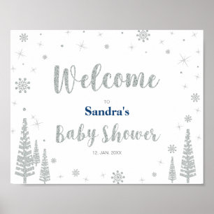 Affiche de bienvenue pour Baby shower d'hiver, Gar