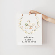 Affiche de bienvenue pour baby shower Mother Goose