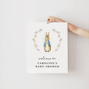 Affiche de bienvenue pour Baby Shower Vintage Bunn