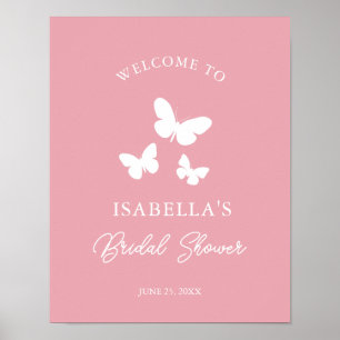 Affiche de bienvenue pour la baby shower "Papillon