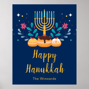 Affiche de bienvenue pour la fête de Hanouka avec