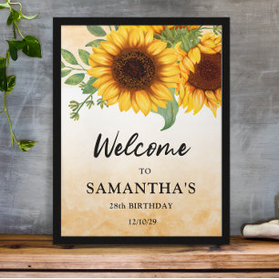 Affiche de bienvenue pour l'anniversaire du tourne