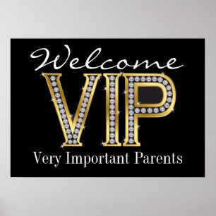 Affiche de bienvenue pour les parents VIP de l'éco