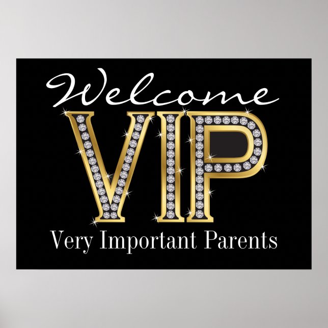 Affiche de bienvenue pour les parents VIP de l'éco (Devant)