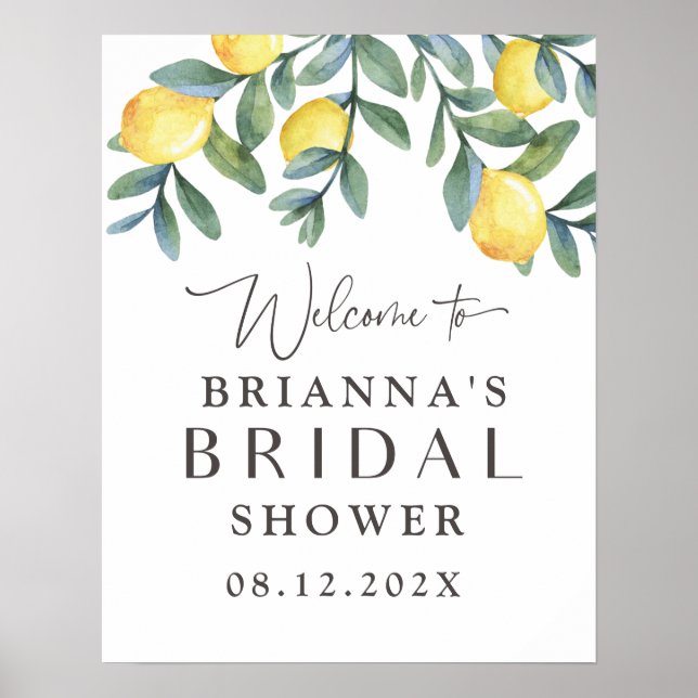 Affiche de bienvenue pour un mariage Lemon Bridal  (Devant)