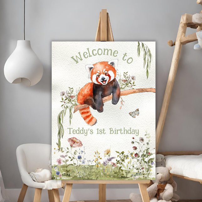 Affiche de bienvenue Red Panda Bear (Créateur téléchargé)