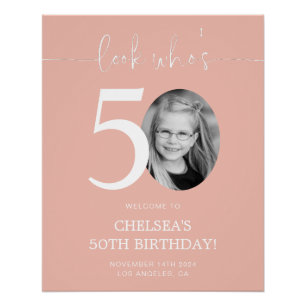 Affiche de bienvenue rose 50e anniversaire Regar