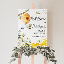 Affiche de bienvenue Rustic Bee Baby shower