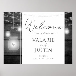 Affiche de bienvenue Rustic Boho Wood Mariage