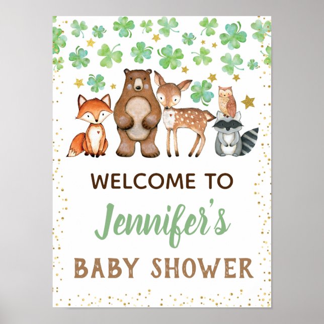 Affiche de bienvenue Shamrock de la Saint Patrick (Devant)