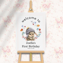 Affiche de bienvenue simple pour anniversaire enfa