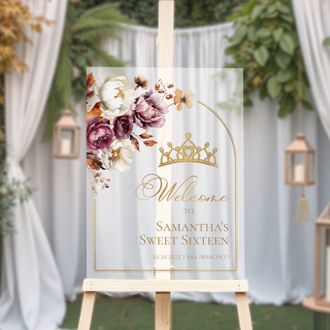 Affiche de bienvenue Sweet sixteen d'automne en Bo (Créateur téléchargé)