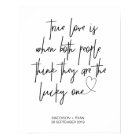 Affiche de bienvenue True Love Mariage