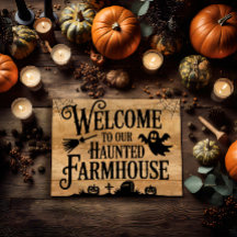 Affiche de bienvenue Vintage de ferme hantée
