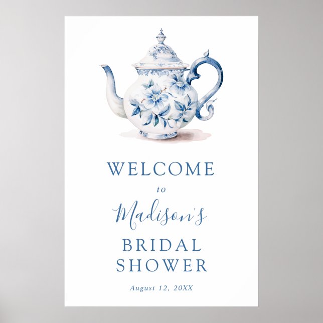 Affiche de bienvenue Wedding shower du Blue Bridal (Devant)