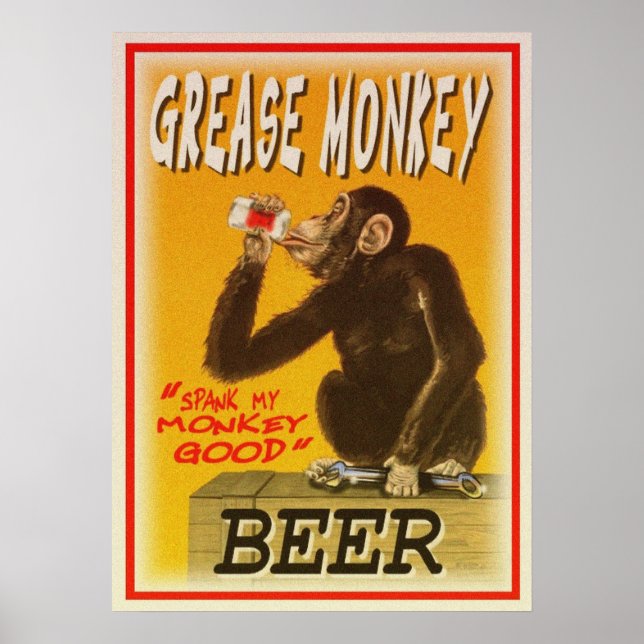 affiche de bière de singe graisseux (Devant)