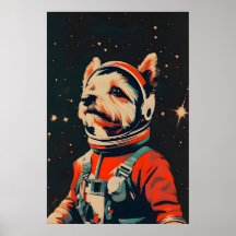 Affiche de Biewer Terrier astronaute, Biewer Terri