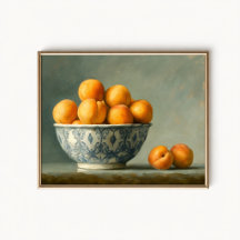 Affiche de bol de fruits à l'abricot antique