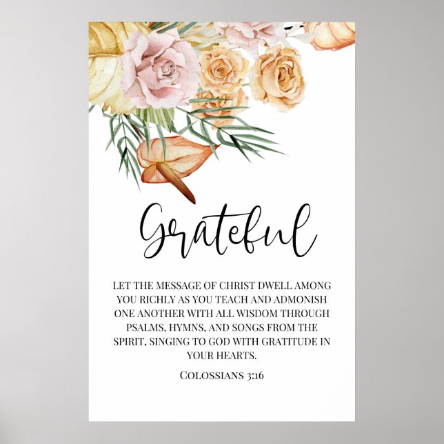 Affiche de Bon thanksgiving gracieux (Devant)