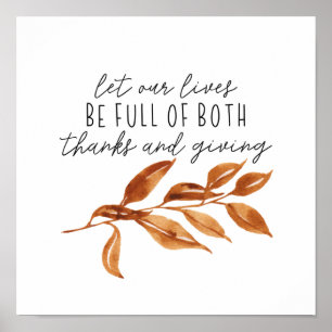 Affiche de Bon thanksgiving inspirante Automne