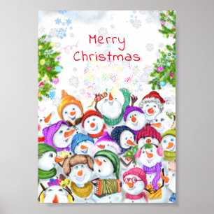 Affiche de bonhomme de neige de Noël