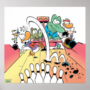 Affiche de bowling de Pin du marais Dix