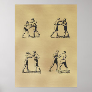 Affiche de boxe affligée par cru