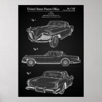 Affiche de brevet de voiture classique