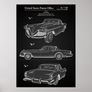 Affiche de brevet de voiture classique