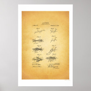 Affiche de brevet des USA de la pêche de mouche