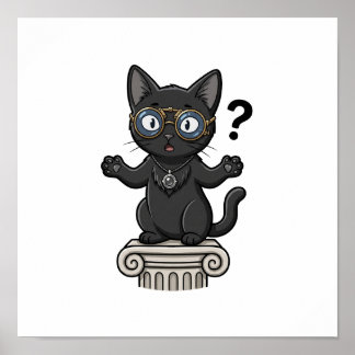 Affiche de bureau de droit Lady Justice Black Cat
