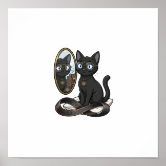 Affiche de bureau de Lady Justice Black Cat