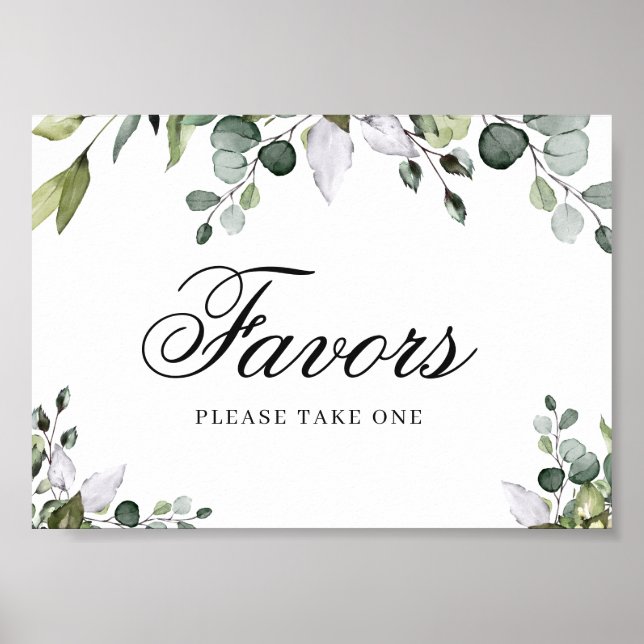 Affiche de cadeaux à l'aquarelle d'eucalyptus (Devant)