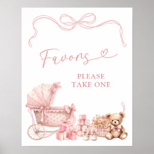 Affiche de cadeaux de baby shower Carrosse Coquett