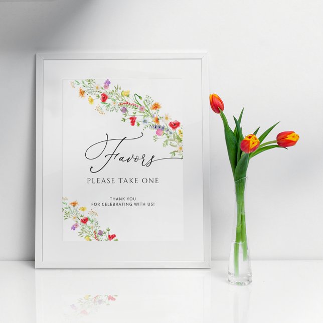 Affiche de cadeaux de bapteme de mariage aux fleur (Créateur téléchargé)