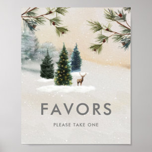 Affiche de cadeaux de bapteme de mariage forestier