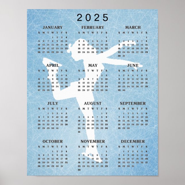 Affiche de calendrier 2025 de conception de patine (Devant)