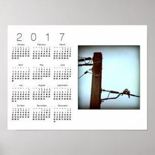 Affiche de calendrier blanc 2017 LE BAISEMENT